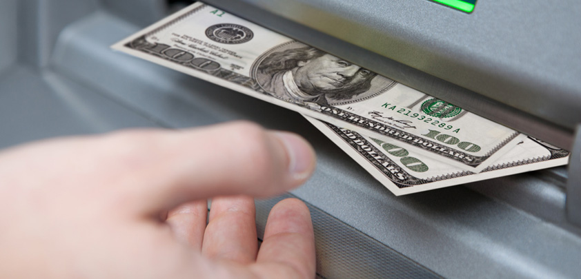 cash machine dispensing 100s