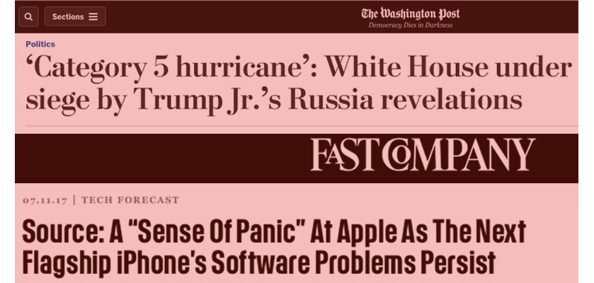 panic at apple, white house under siege