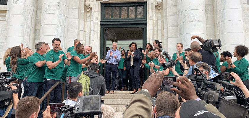 apple store carnegie library opening