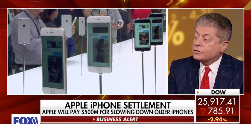 apple throttle judge napolitano