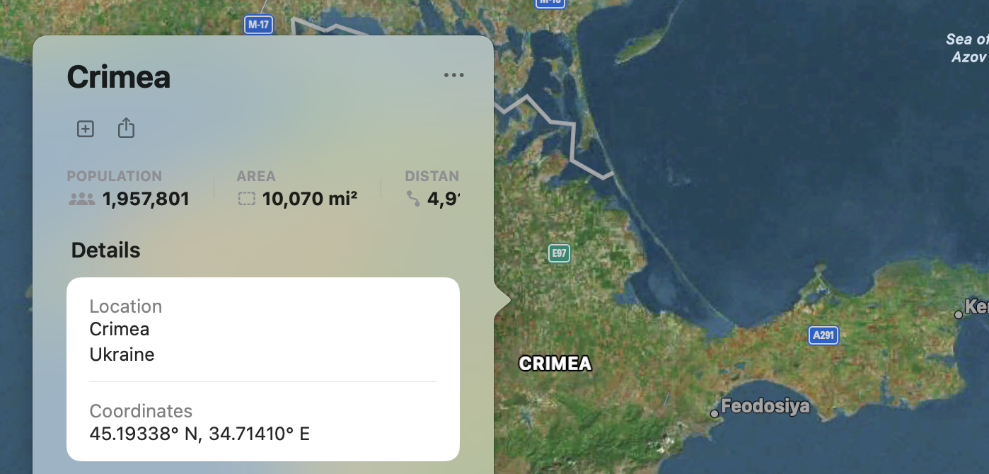 apple maps crimea ukraine