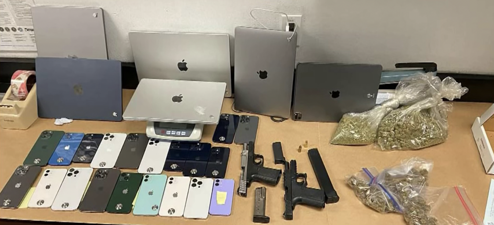 apple guns weed crime