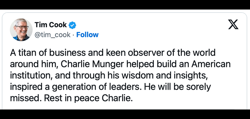 apple tim cook charlie munger