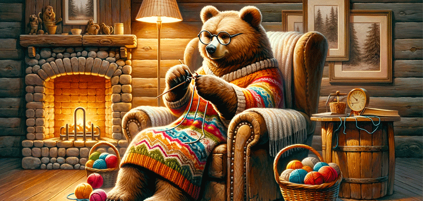 apple bear knitting story
