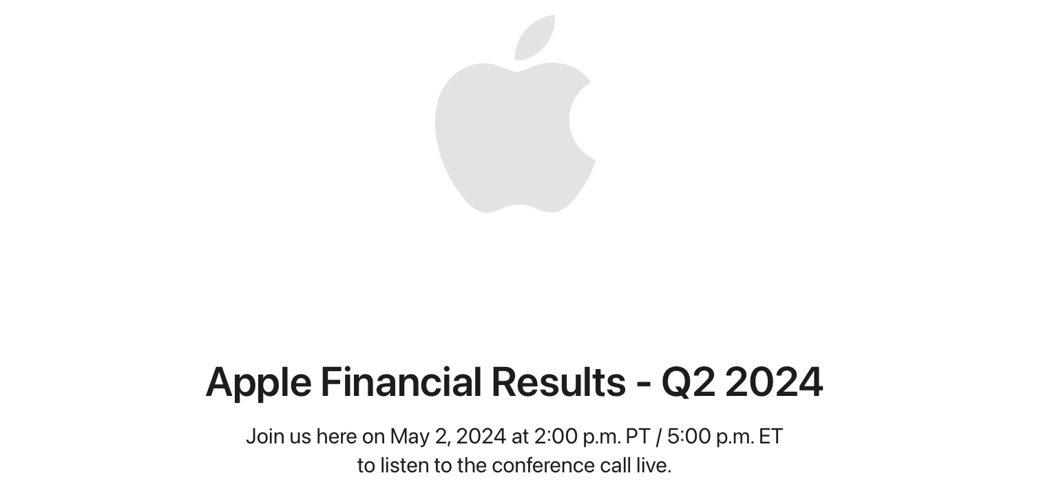 apple q2 2024 scheduled