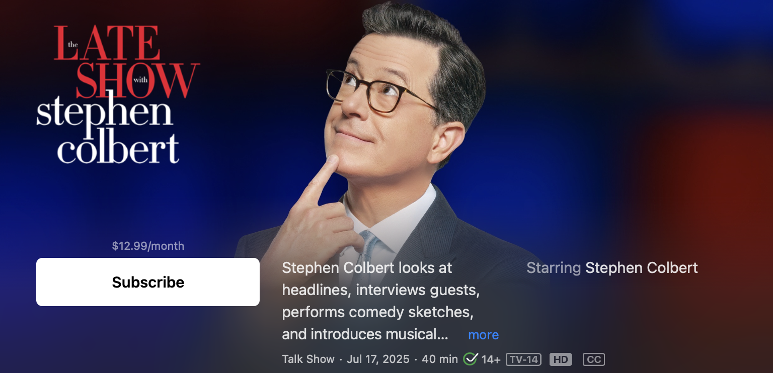 apple stephen Colbert trump
